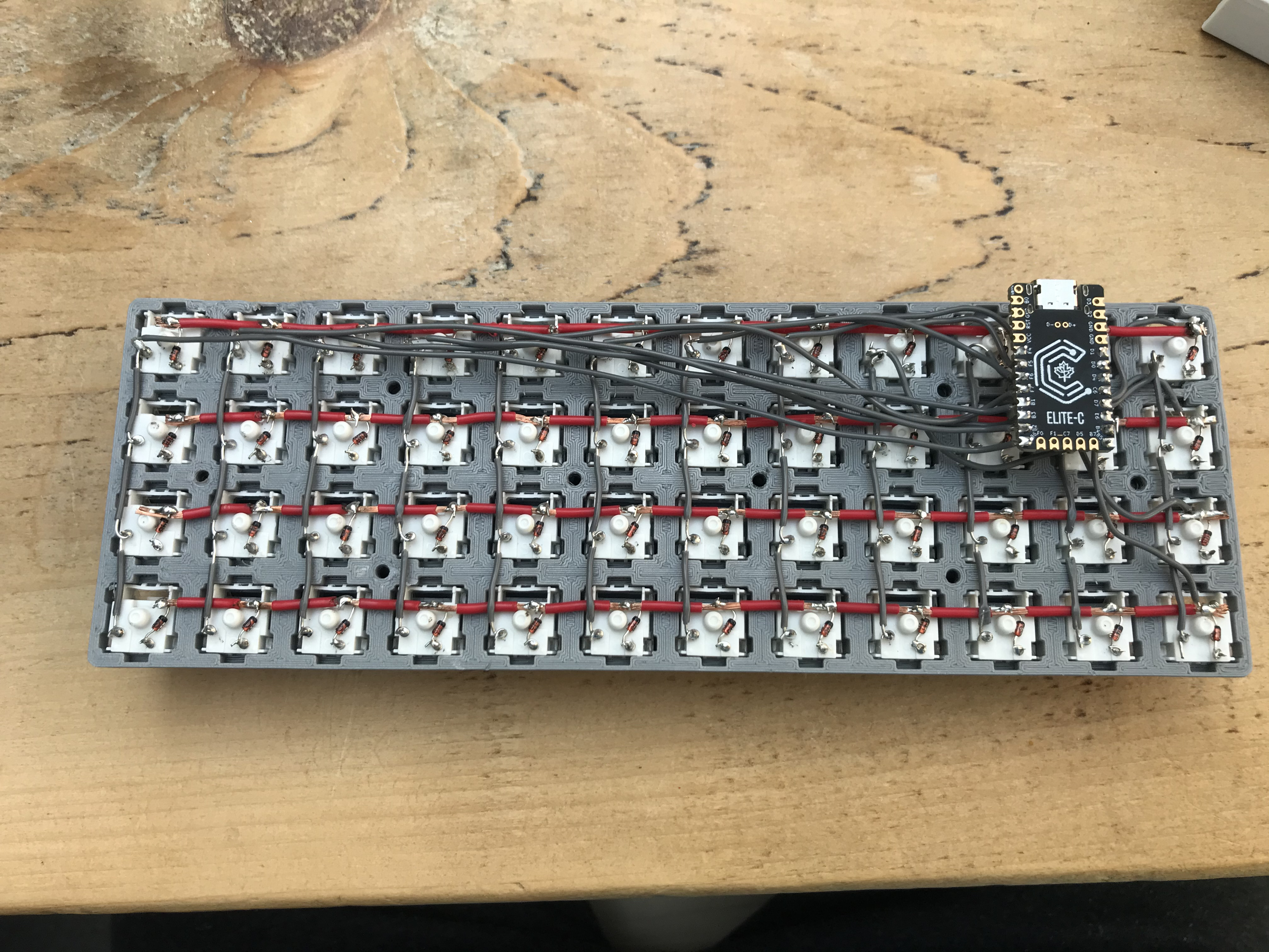Hand-wired key matrix on my planck